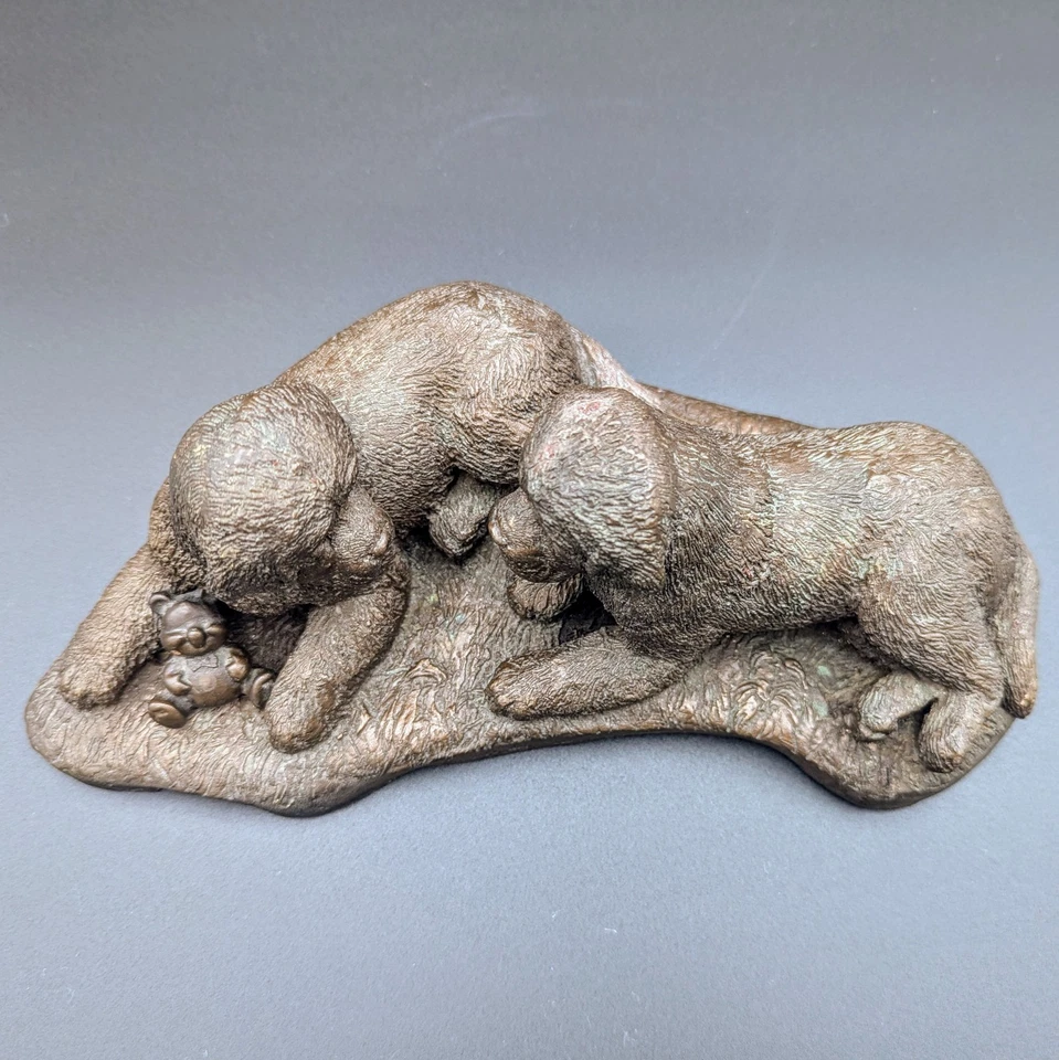 Escultura de resina de bronce fundido Terranova perros Newfies - T (Tony) Acevedo 10,5" L Foto 4 de 4