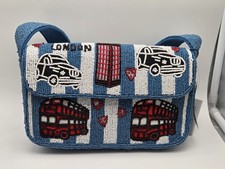 NWT America  Beyond London Beaded Shoulder Bag Double Decker Bus Taxi Purse