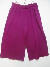 De Colección RODIER L/XL Rosa Magenta Mezcla de Lana Gaucho Palazzo Pantalones Suéter Tejido