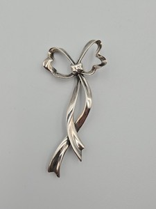 Vintage Tiffany & Co. Sterling Silver Bow Ribbon Pin Brooch .925 1985 20.8g