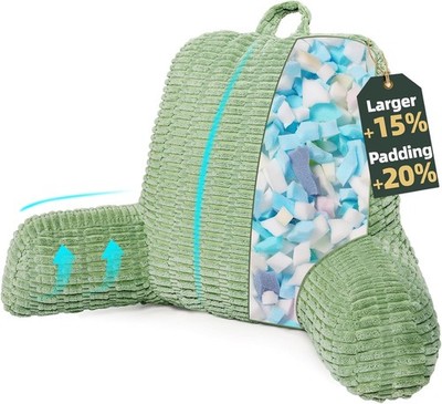 21'' Higher Large Reading Pillow for Bed Adult, Back Pillow for Bed Sitting Up