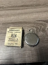 Vintage Herter's Model 2 Compass in Original Box Naval Brass Chrome Plated