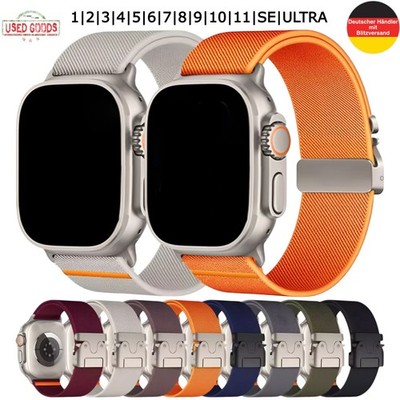 Uhrenarmband Nylon für Apple Watch 1-8 9 10 11 SE ULTRA mit Fallschirmverschluss