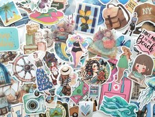 100 Konvolut AUFKLEBER Scrapbooking Basteln Sommer Reiseplaner Verzierung basteln