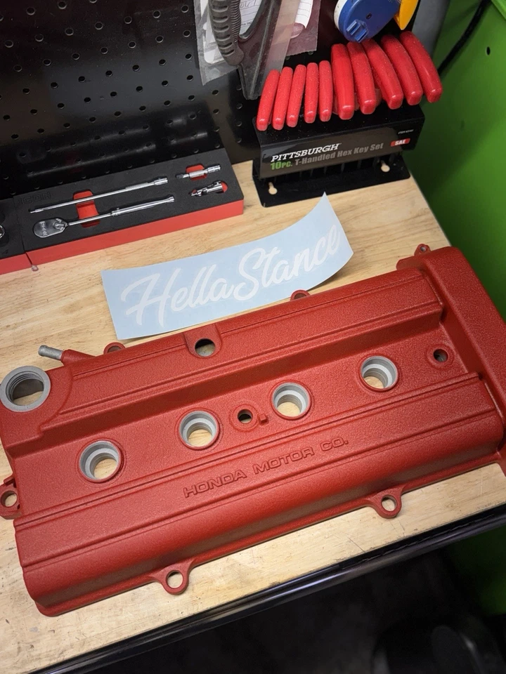 90-01 ACURA INTEGRA CRV B 系列 B18B1 B18 B20 B20B B20Z 气门盖皱红色 — 第 2/4 张图片