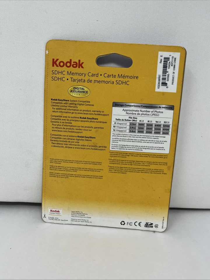 Kodak 8gb Secure Digital SDHC memory card storage 8 gb Class 4 retail pack - Image 2 of 3