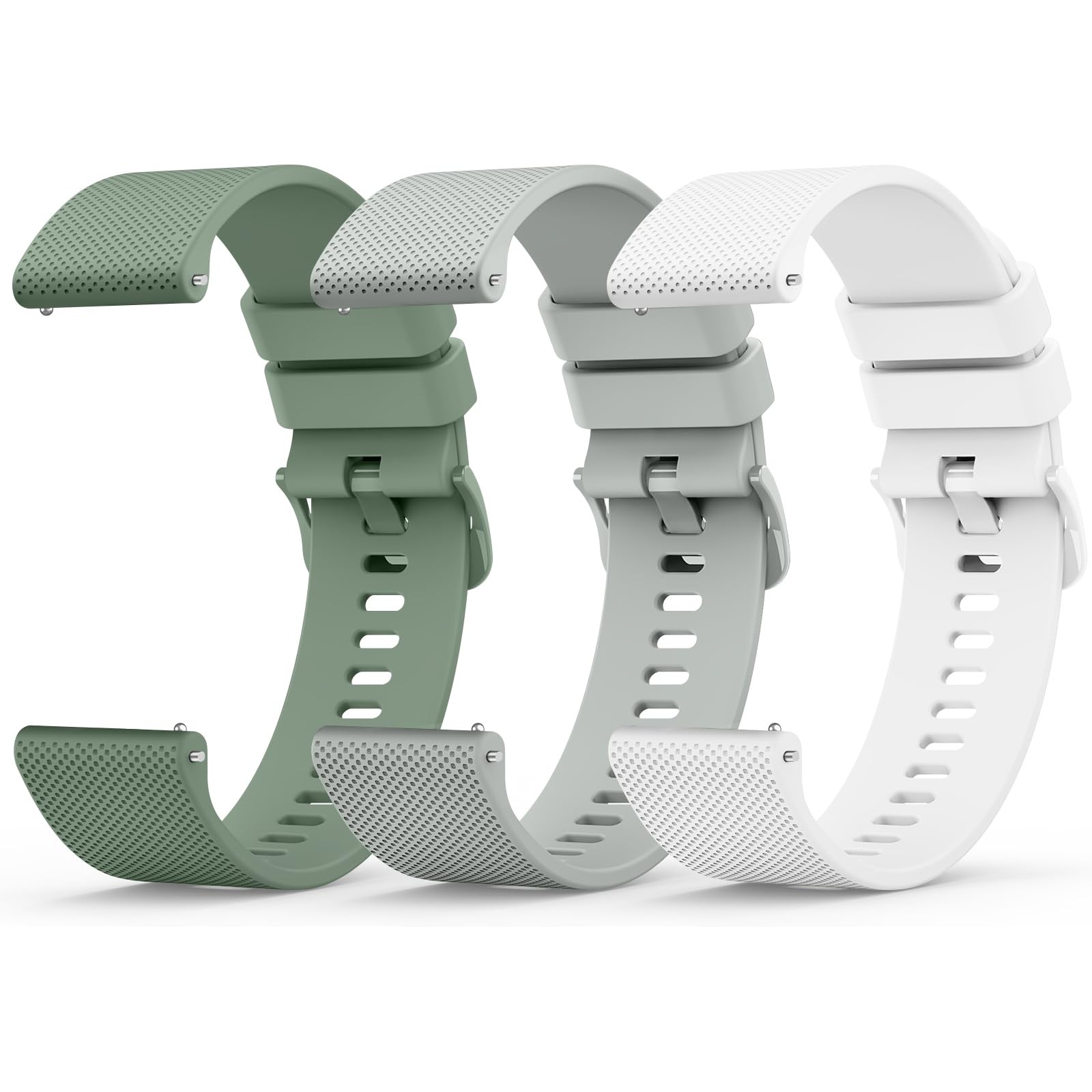 Bracelet de montre en silicone 22mm lot de 3 rechanges souples