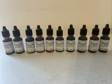 Lot Of 10 Tsukineko STAZON REFILLS Solvent Permanent Ink Reinkers 0.5oz Used
