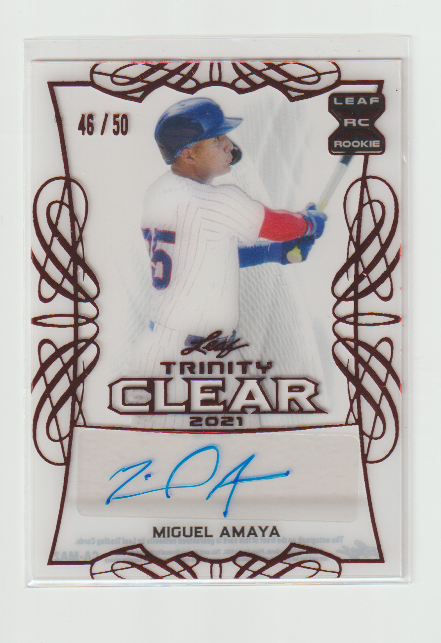 2022 Leaf Trinity-Miguel Amaya Rookie Autograph 45/50-Chicago Cubs