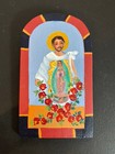 Wooden San Juan Diego Wall Hanging Folk Art Hand Painted Signed Sandi Prescher