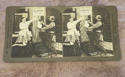 Antique StereoView Card Of People Admiring A Pitcher By The Perfect StereoView