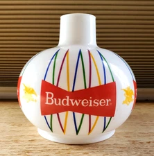 Vintage Milk Glass Budweiser Retro Globe Lamp Light Shade...Sconce... 1960's