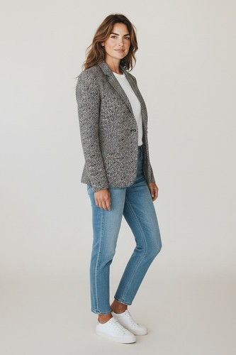B0 NWT RAG & BONE Black Multi Cotton/Nylon Fitted Tera Blazer Jacket Size 0 $550
