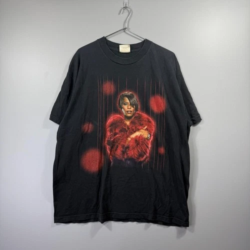 Whitney Houston Shirt Mens XL Black Winterland Tour 1990s vintage concert t-shirt, vintage, size XL, single stitch, B+ condition