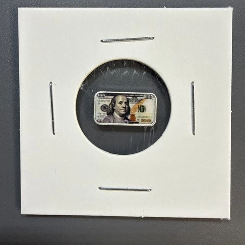 1 GRAM (g) .999 fine silver bar $100 (ONE HUNDRED DOLLAR BILL) Design Colorized