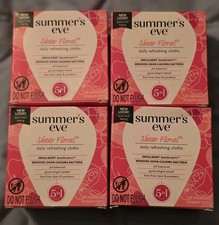 4 X Summers Eve Cleansing Cloths Sheer Floral 16ct each NEW  SEALED 
