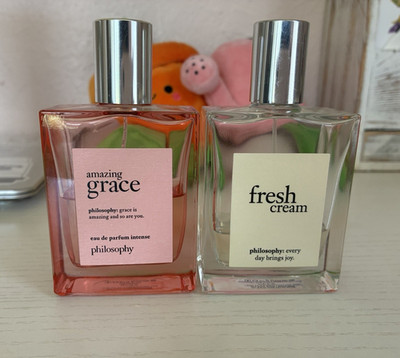 Philosophy Amazing Grace & Fresh Cream Perfume Lot of Two 2 oz Bottles