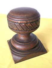 ANTIQUE CARVED WOODEN STAIR END FINIAL NICE ANTIQUE LOOK SOLID