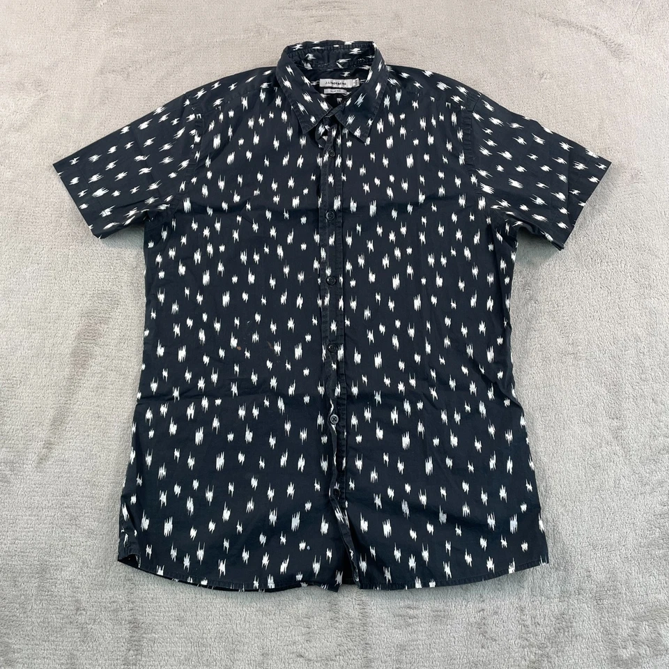 J.Lindeberg Slim Fit Dani Shirt Men Small Black Lux Abstract Print Short Sleeve - Image 3 of 4