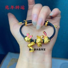 Zodiac Rabbit Bracelet Gold Plated Cute Cord Chinese Style Gift For Women New