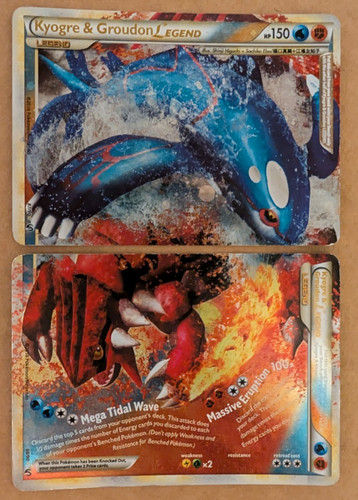 ULTRA RARE Kyogre & Groudon Legend Set 87/90 88 Pokemon Holo HGSS Undaunted - HP