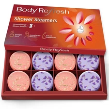Shower Steamers Aromatherapy - 8 Pack Shower Bombs with Essential Oils, Christma