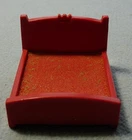 Vintage Fisher Price 993 Little People CASTLE RED King & Queen DOUBLE BED EUC