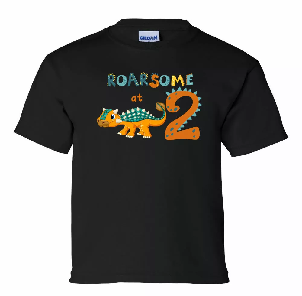 Roarsome at 2 Dinosaur T-Shirt 2nd Birthday Shirt Family Birthday Tshirts