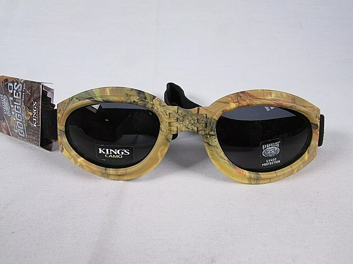 New Pugs Adjustable Sport Goggles Polycarbonate Lenses UV400 King's Camo  TAN