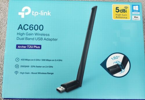 TP-LINK ARCHER T2U PLUS AC600 HIGH GAIN WIRELESS DUAL BAND USB 2.0 WI-FI ADAPTER