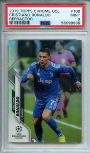 2019-20 Topps Chrome UEFA Cristiano Ronaldo Refractor #100 PSA 9