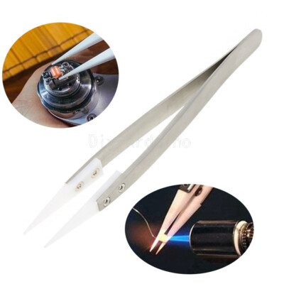 Ceramic Stainless Steel Heat Resistant Vaping Tweezers 2 Black Vaping Cloud