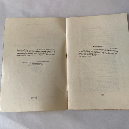 *RARE* Vintage Manual for Writers of Dissertations by Kate L. Turabian 1945 - Picture 12 of 20