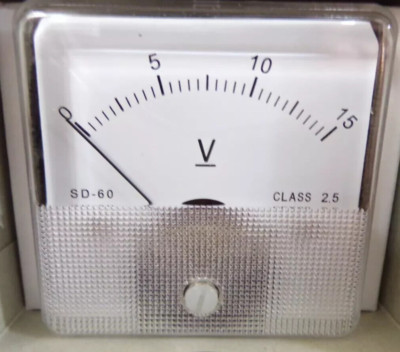Flash Star (SD-60) 60 x 60mm Class 2.5 DC Current Panel Meter - 0-15V Scale