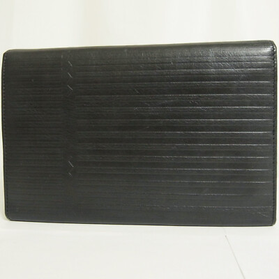 Authentic Vintage Gianni Versace Trifold Wallet Black Leather Made