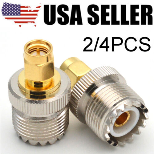 2/4PCS SMA Male Plug to UHF PL259 SO239 Female RF Connector Adapter Cable - Picture 1 of 5