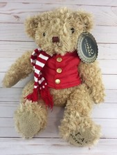 FAO Schwarz 14  Plush Teddy Bear Gift Puffer Vest Scarf w/ Hang Tag