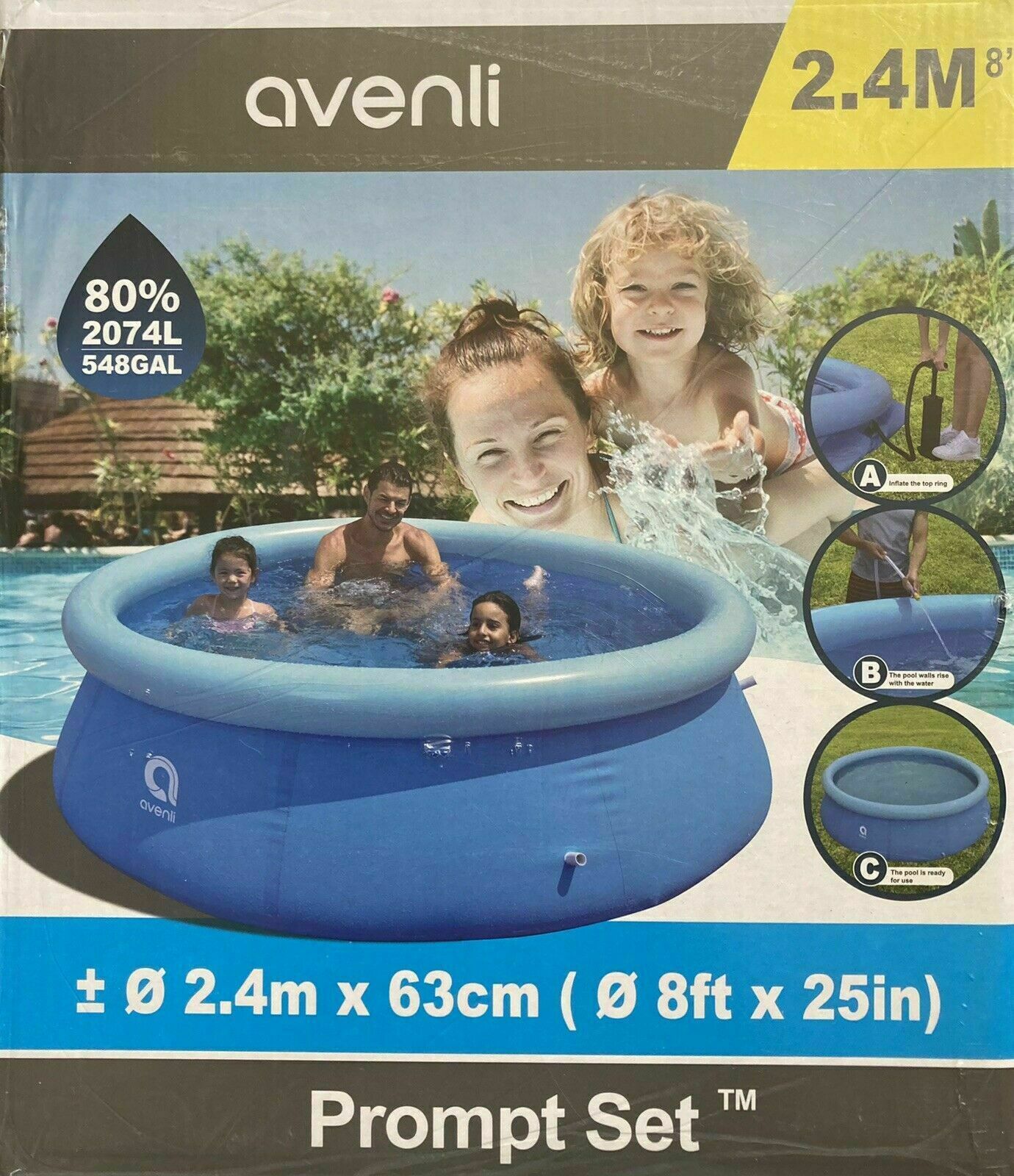 Promptbase Inflatable 8ft Prompt Set Inflatable Family Fun Outdoor Party Paddling Pool ...