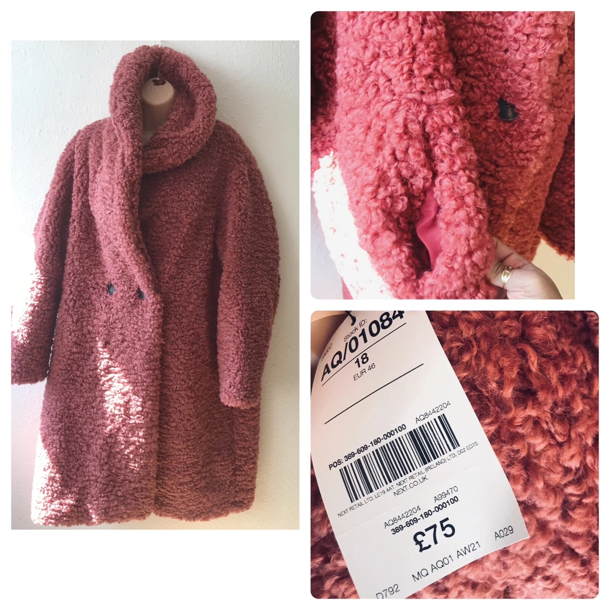 Pink teddy hotsell borg jacket