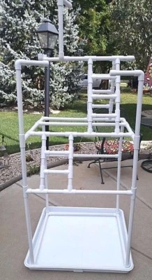 FROM "PERCH PERFECT BIRD SPECIALTIES" PVC Parrot Play Stand - Our LARGER FLOOR PERCH **FREE SHIPPING** Birds Love Them