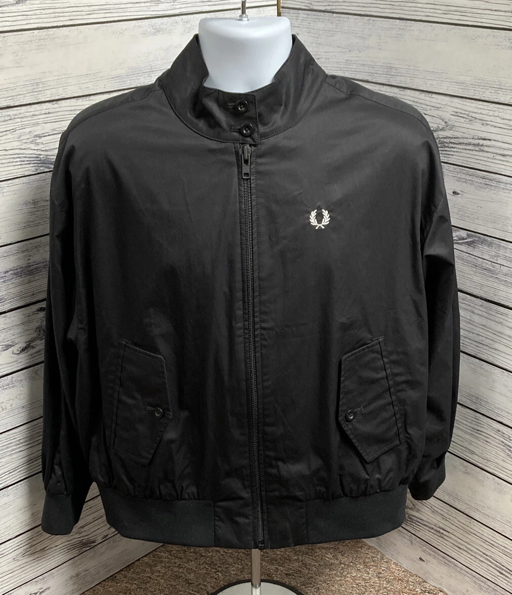 Fred perry black coat sale