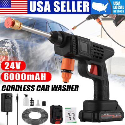 #ad Portable Cordless Electric High Pressure Water Spray Car Gun Washer Cleaner Yard $27.99