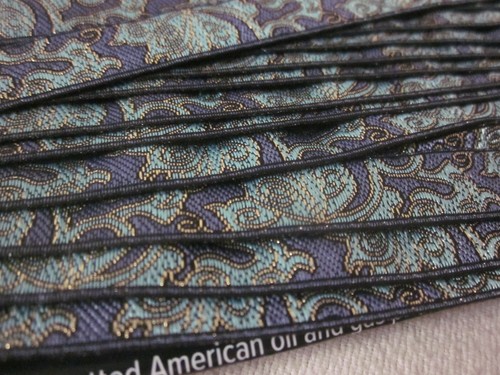 8 Yards 28" Purple turquoise gold 1/2" Jacquard Ribbon - Picture 2 of 2