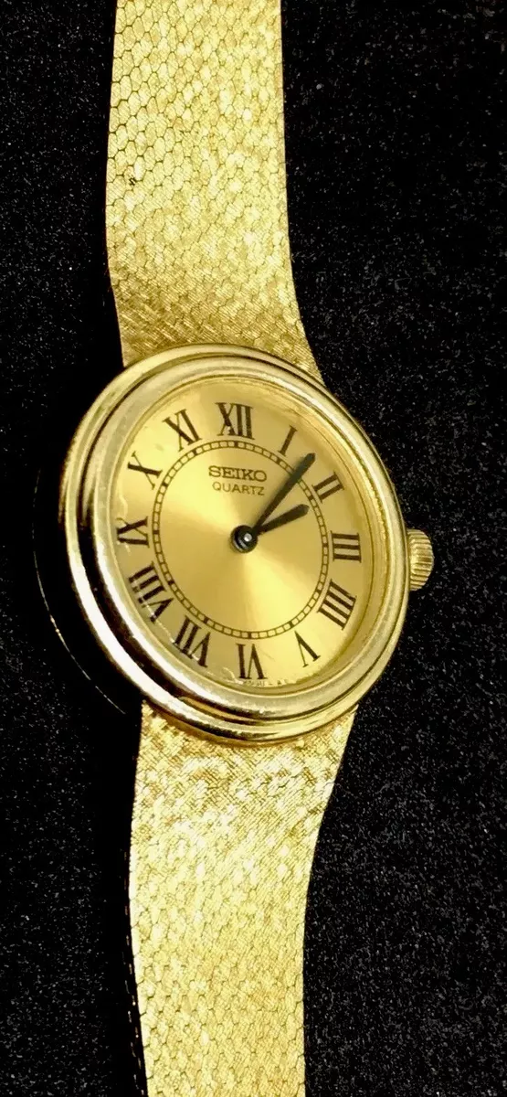 SEIKO 14K SOLID YELLOW GOLD Ladies Seiko Quartz Watch With SOLID