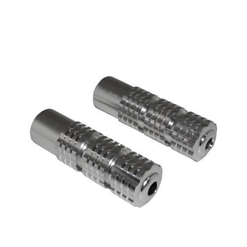 Replay Repose-Pieds Pilote Rond Molleté Alu Noir – Paire Pour Peugeot 103 / MBK 51