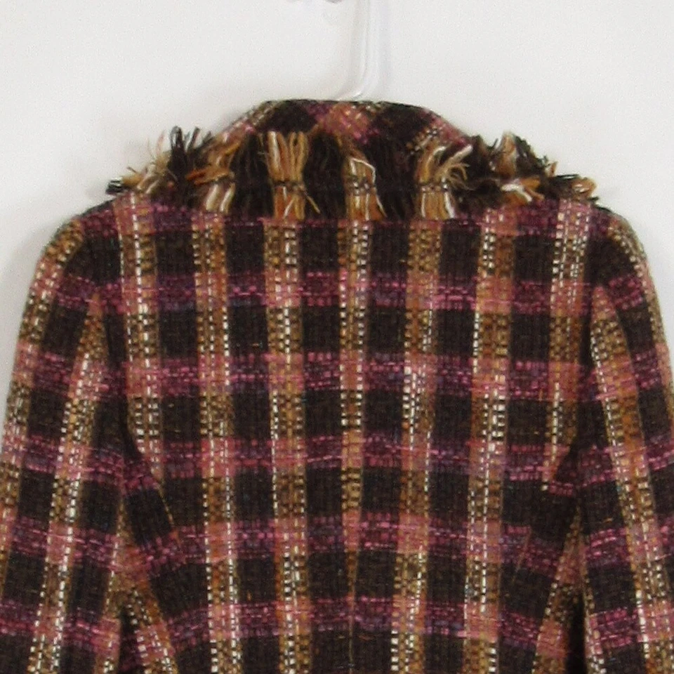 Cool brown pink textured wool blend WALTER long sleeve blazer jacket 0 - Image 4 of 4