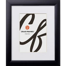Craig Frames Contemporary 1", Modern Black Picture Frame With Single White Mat