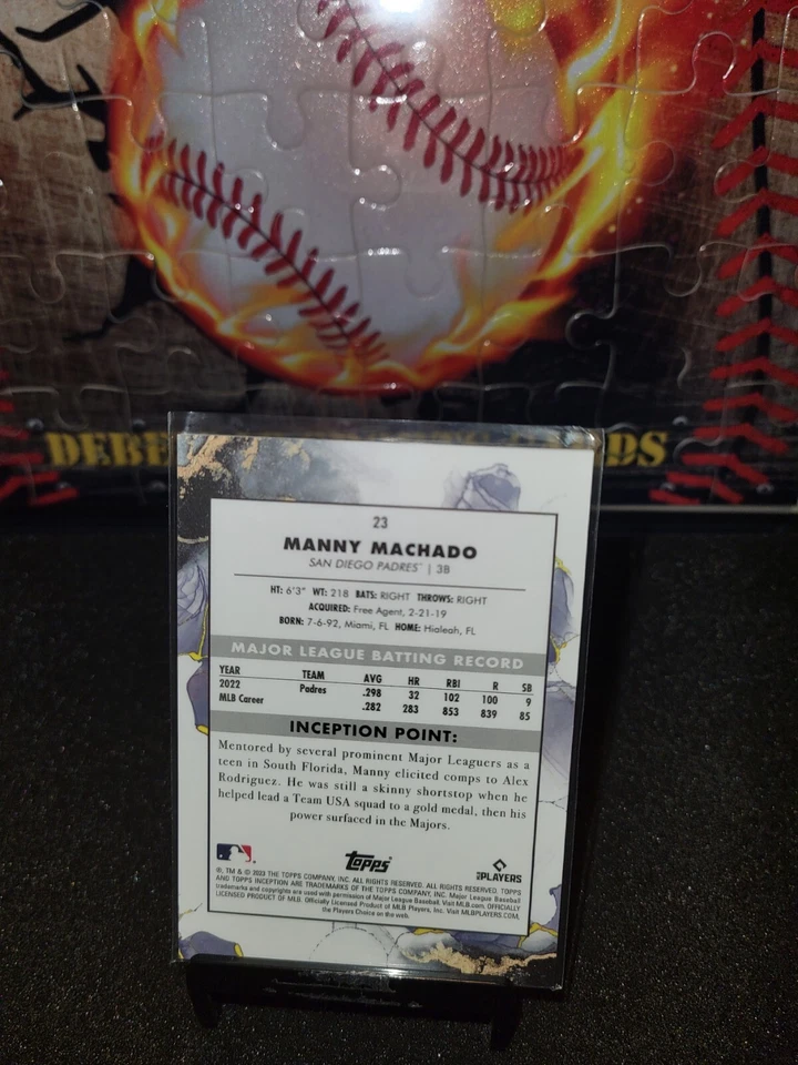 2023 Topps Inception Manny Machado Green Parallel #23 San Diego Padres - Image 2 of 2