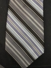 John W. Nordstrom Men  s Silk Woven Stripe Neck Tie Blue Made in Italy