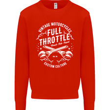 Full Throttle Motorcycle Biker Motorbike Mens Sweatshirt Jumper